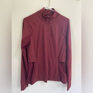 FABLETICS woman’s red zipper vented track jacket size large